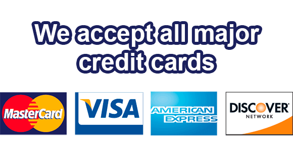 We accept all major credit cards